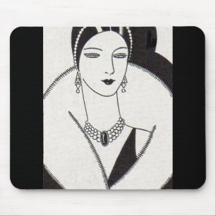 1928 art deco woman mouse pad