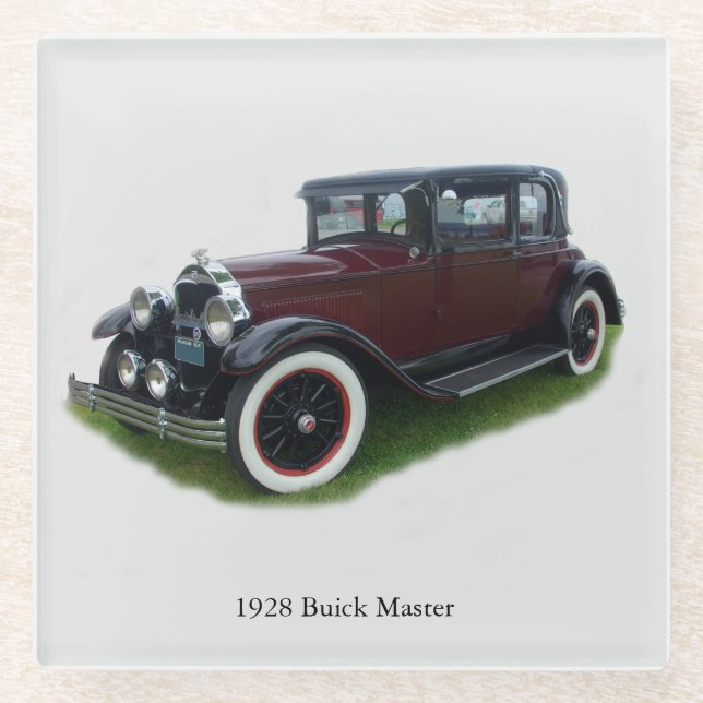 1928 Buick Master glass coaster (Front)