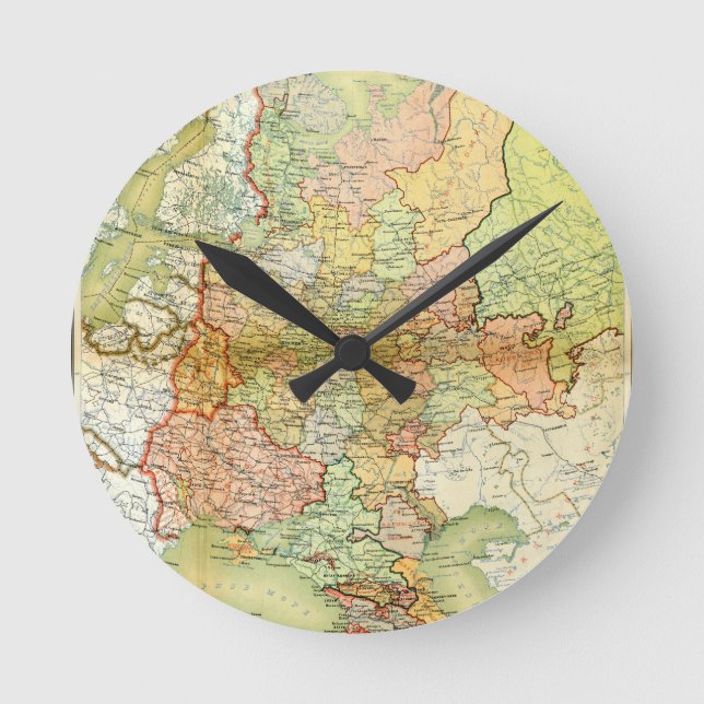 1928 Map of Old Soviet Union USSR Russia Round Clock (Front)