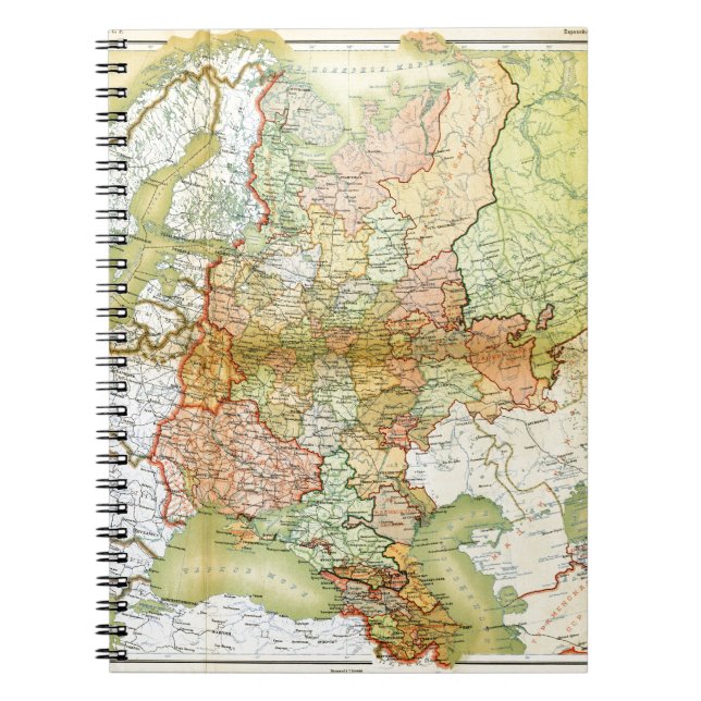 1928 Map of Old Soviet Union USSR Russia Spiral Notebook (Front)