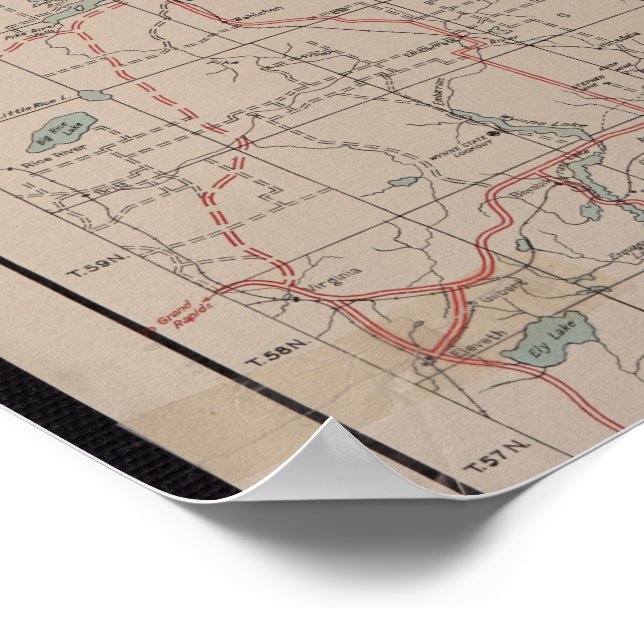 1928 Superior National Forest Map - BWCA Poster (Corner)