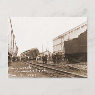 1928 Train Wreck Postcard