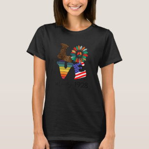 1928 Vintage Birthday  Love Sunflower Birthday T-Shirt