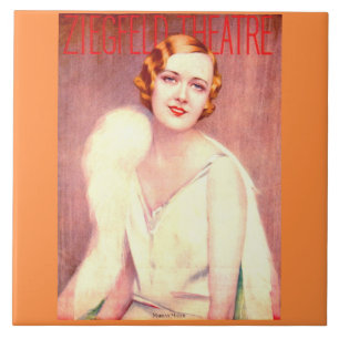 1928 Ziegfeld Theatre program cover Marilyn Miller Tile