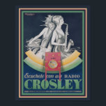 1929, Art Deco, Crosley Radio Ad Poster<br><div class="desc">1923,  Art Deco,  Advertisement for Crosley Radio by Luciano Mauzan. Available in other sizes and on canvas.</div>
