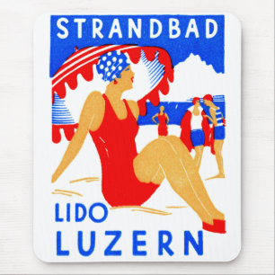1929 Art Deco Strandbad Lido Luzern Mouse Pad
