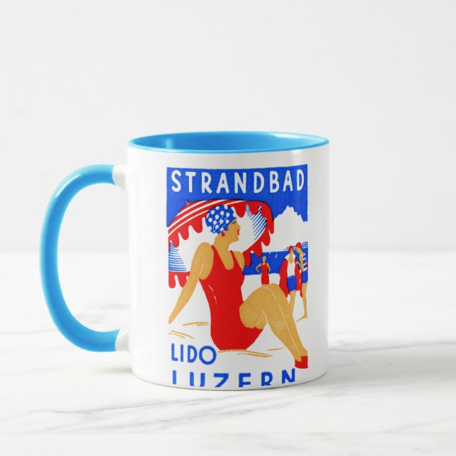 1929 Art Deco Strandbad Lido Luzern Mug (Left)