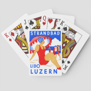 1929 Art Deco Strandbad Lido Luzern Playing Cards