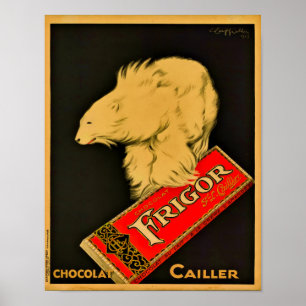 1929 Frigor Chocolat Cailler  Poster