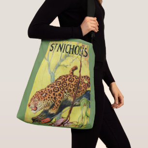 1929 St. Nicholas magazine cover leopard print Crossbody Bag