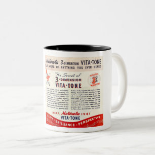 1930-40 MOTOROLA BROCHURE Two-Tone COFFEE MUG