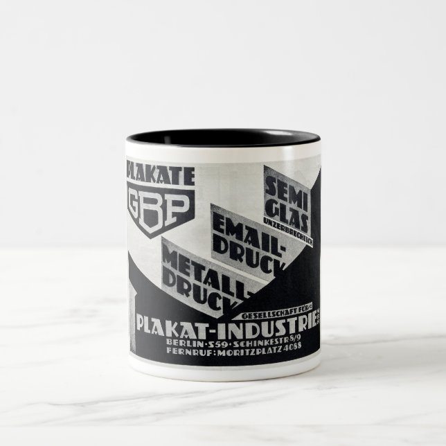 1930 ADVERTISING FROM GERMANY Two-Tone COFFEE MUG (Center)