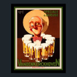 1930 Art Deco Belgian Beer Ad Poster<br><div class="desc">Colorful, 1930, Art Deco, beer advertisement for Vandenkerckhoven belgian beer. 11x14 shown here. Available in standard 8x10 and 16x20, as well as, custom sizes/</div>