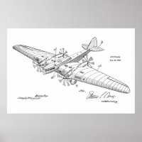 1930 Boat Aeroplane Patent Art Drawing Print