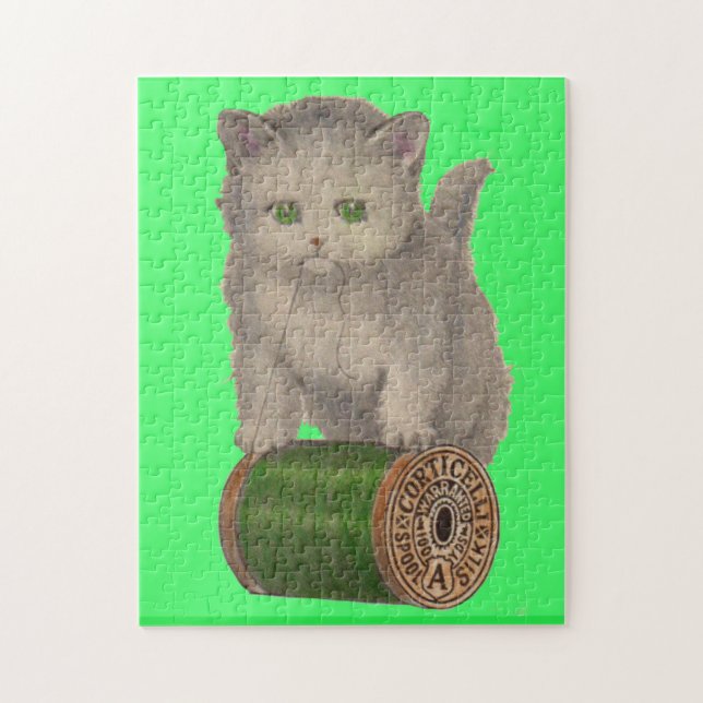 1930 Corticelli white kitten Jigsaw Puzzle (Vertical)