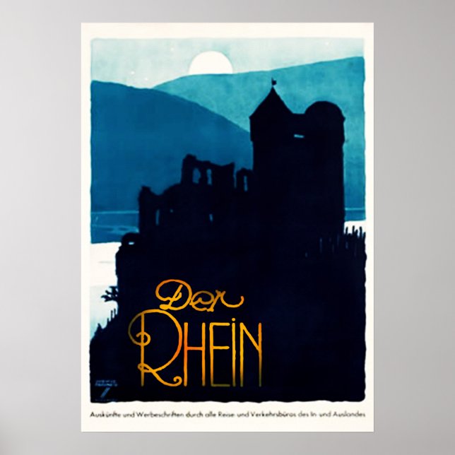 1930 Der Rhein Germany Travel Poster (Front)