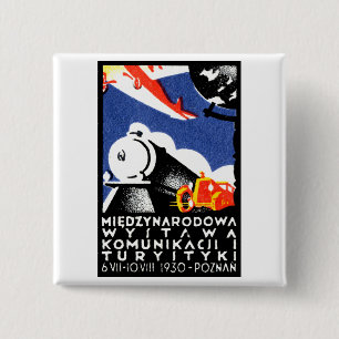 1930 Poznan Expo Poster 15 Cm Square Badge