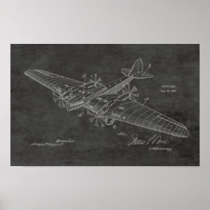1930 Vintage Boat Aeroplane Patent Drawing Print
