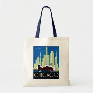 1930 Visit Chicago Poster Tote Bag