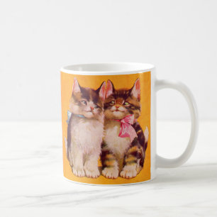 1930s adorable floofy kittens coffee mug