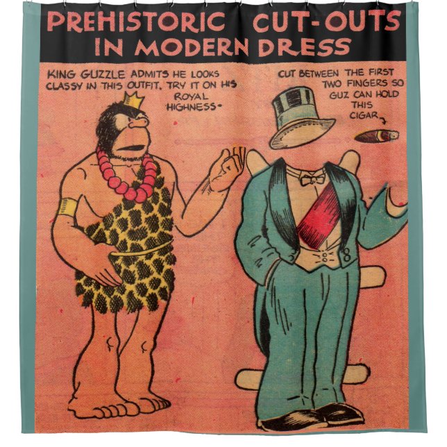 1930s Alley Oop comics cave man King Guzzle Shower Curtain (Front)