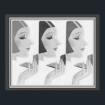 1930's Art Deco Compact Ad 16 x 20 Poster<br><div class="desc">1930's,  Art Deco,  compact advertisement poster in neutral black,  white,  and gray.</div>