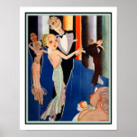 1930's Art Deco Dancing Couples Poster<br><div class="desc">1930's,  colourful,  Art Deco,  dancing couples,  poster by J. Carlos.</div>