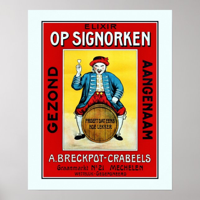 1930s Belgian liqueur with Mechelen doll ad Poster (Front)