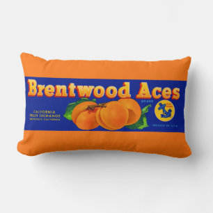 1930s Brentwood Aces apricots crate label Lumbar Cushion