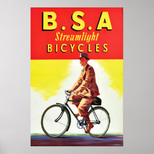 1930s British Bicycle advertisement Poster BSA