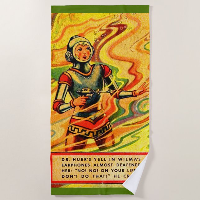 1930s Buck Rogers comic Wilma Deering Beach Towel (Front)
