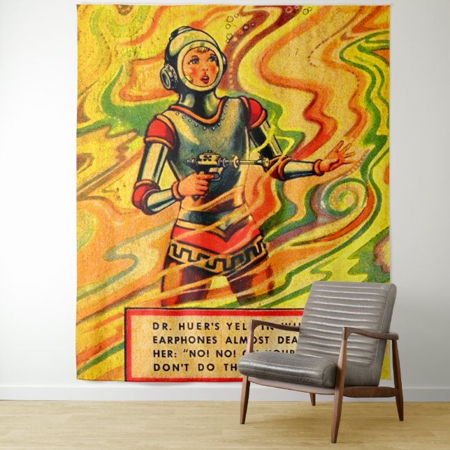 1930s Buck Rogers comic Wilma Deering Tapestry (In Situ)