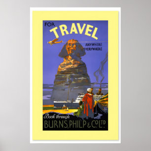 1930s Burns, Philp & Co. For Travel to Egypt Poster