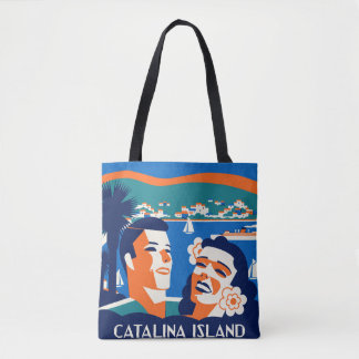 1930s Catalina Island Luggage Tag Design Tote Bag