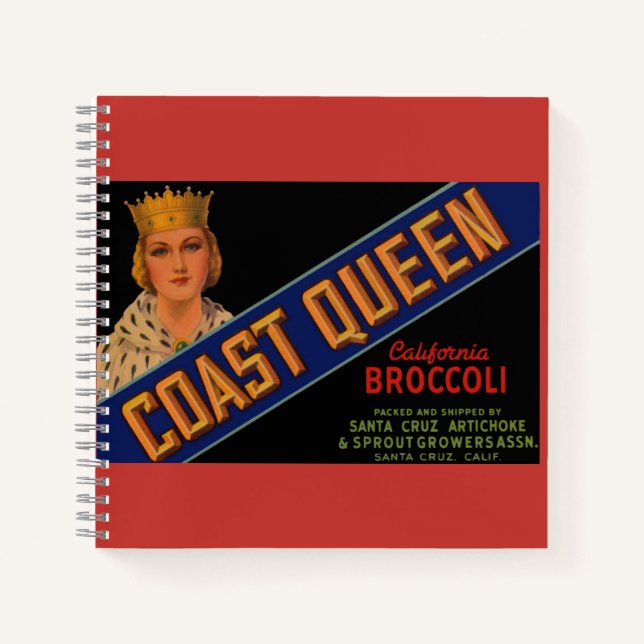  1930s Coast Queen broccoli crate label Notebook (Front)