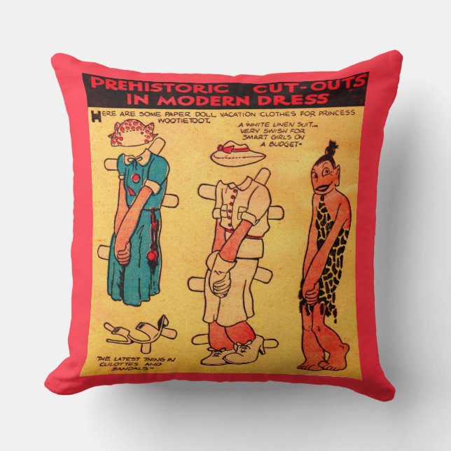 1930s comic strip paper doll Princess Wootietoot Cushion (Front)