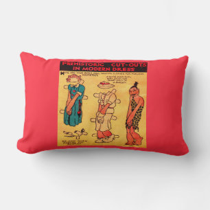 1930s comic strip paper doll Princess Wootietoot Lumbar Cushion