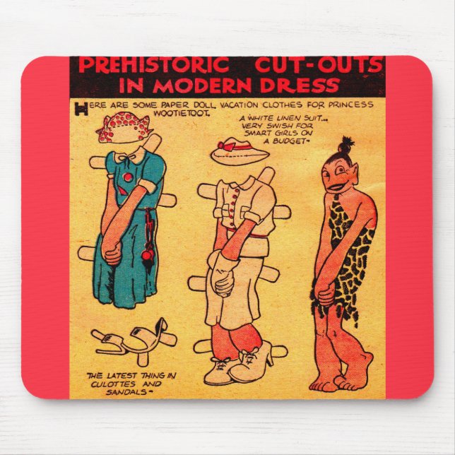 1930s comic strip paper doll Princess Wootietoot Mouse Pad (Front)