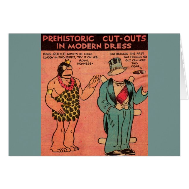 1930s comics cave man paper doll King Guzzle (Front Horizontal)