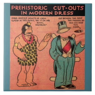 1930s comics cave man paper doll King Guzzle Tile