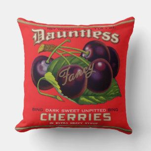 1930s Dauntless Cherries in Heavy Syrup can label Cushion
