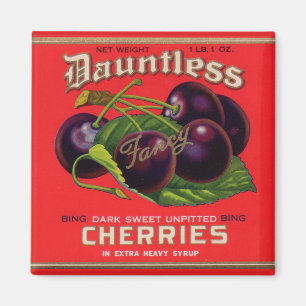 1930s Dauntless Cherries in Heavy Syrup can label Magnet