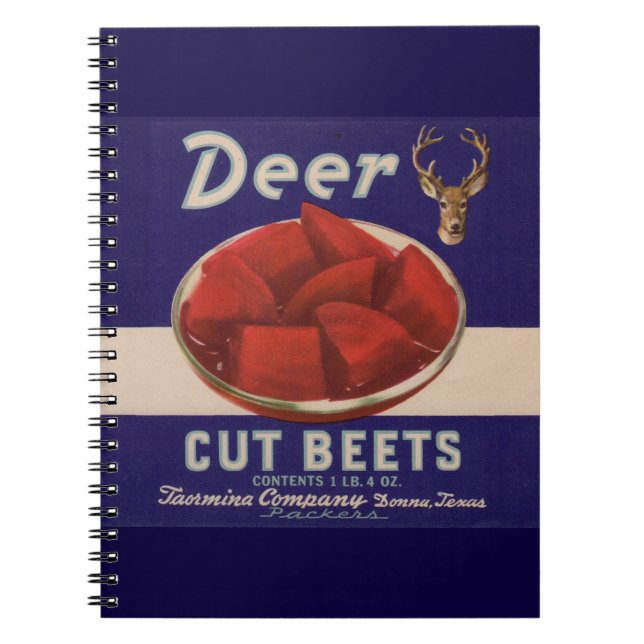 1930s Deer Cut Beets can label Notebook (Front)