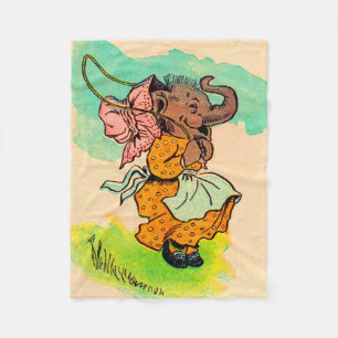 1930s dressed elephant playing jump rope fleece blanket