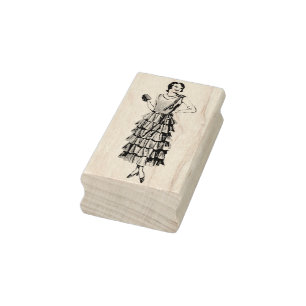 1930s Fashion Model Rubber Art Stamp
