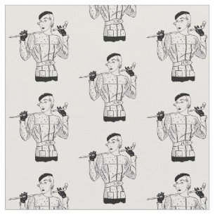 1930s Fashionable Lady Golfer with Golf Club Fabric