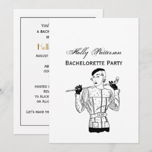 1930s Fashionable Lady Golfer with Golf Club Invitation