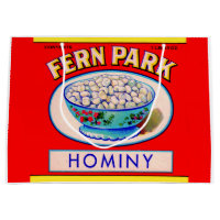 1930s Fern Park hominy grits label