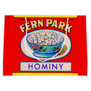 1930s Fern Park hominy grits label Large Gift Bag
