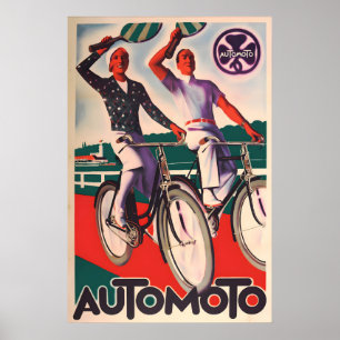 1930s French Bicycle advertisement Poster Automoto